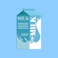 Carton box of milk, fresh and healthy dairy product vector illustration