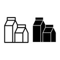 Carton box of milk line and glyph icon. Kefir vector illustration isolated on white. Milk package outline style design Royalty Free Stock Photo