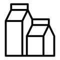 Carton box of milk line icon. Kefir vector illustration isolated on white. Milk package outline style design, designed Royalty Free Stock Photo