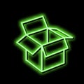 carton box neon glow icon illustration