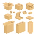 Carton box pack set Royalty Free Stock Photo