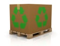 Carton box with recycle symbol Royalty Free Stock Photo