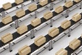 carton boxes on conveyor belts