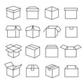 Carton boxes icon set