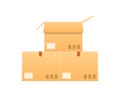 Carton boxes set. Box cardboard, package, packaging, icons. Royalty Free Stock Photo