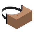 Carton game goggles icon, isometric style