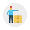 Carton vector flat color icon Royalty Free Stock Photo