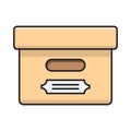 Carton vector flat color icon Royalty Free Stock Photo