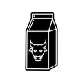 a carton of milk icon. Element of Hipermarket for mobile concept and web apps icon. Glyph, flat icon for website design and