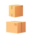 Carton Package with Adhesive Tape Icon Vector