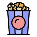 Carton popcorn icon vector flat Royalty Free Stock Photo