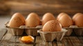 Carton of Raw Brown Eggs.AI generated image Royalty Free Stock Photo
