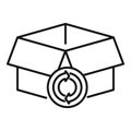 Carton recycling box icon, outline style Royalty Free Stock Photo