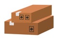 Carton square box, delivery and packaging of goods for comfortable transportation, shipping Royalty Free Stock Photo