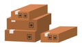 Carton square box, delivery and packaging of goods for comfortable transportation, shipping