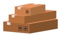 Carton square box, delivery and packaging of goods for comfortable transportation, shipping Royalty Free Stock Photo