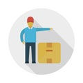 Carton vector flat color icon Royalty Free Stock Photo