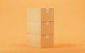 Cartons stacked together, 3d rendering