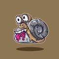 Melted Snail Monster Cartoon