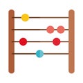 Cartoon abacus toy object for small children to play, flat style icon