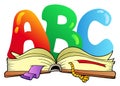 Cartoon ABC letters with open book Royalty Free Stock Photo