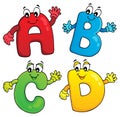 Cartoon ABCD letters theme 2 Royalty Free Stock Photo