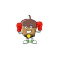 Cartoon acorn seed with boxing character shape