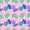 Cartoon acorns seamless pattern for wrapping paper and fabrics and linens and kids clothes print and festive Royalty Free Stock Photo