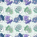 Cartoon acorns seamless pattern for wrapping paper and fabrics and linens and kids clothes print and festive Royalty Free Stock Photo