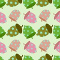 Cartoon acorns seamless pattern for wrapping paper and fabrics and linens and kids clothes print and festive Royalty Free Stock Photo