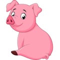 Cartoon adorable baby pig Royalty Free Stock Photo