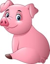 Cartoon adorable baby pig Royalty Free Stock Photo