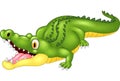 Cartoon adorable crocodile