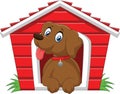 Cartoon adorable dog in the cage Royalty Free Stock Photo