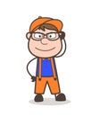 Cartoon Adult Boy with Specs Vector Illustration
