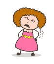 Cartoon Adult Woman Having Pain and Screaming Vector Concept