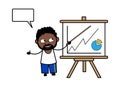 Cartoon African American Man with Presentation Baord