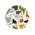 Cartoon african animals printable banner
