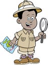 Cartoon African boy explorer