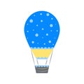 Cartoon air balloon illustration on white background