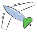 A Cartoon Aircraft vector or color illustration Royalty Free Stock Photo