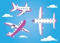 Cartoon airplane from different angles