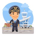 Cartoon Airplane Pilot Royalty Free Stock Photo