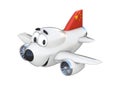 Cartoon airplane with a smiling face - Chinese flag