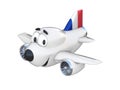 Cartoon airplane with a smiling face- French flag