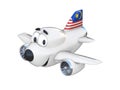 Cartoon airplane with a smiling face- Malaysian flag