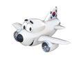 Cartoon airplane with a smiling face - South Korean flag Royalty Free Stock Photo