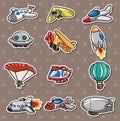 Cartoon airplane stickers Royalty Free Stock Photo