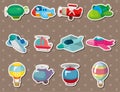 Cartoon airplane stickers Royalty Free Stock Photo