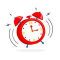 Cartoon alarm clock icon isolated on white background. Vector illustration Royalty Free Stock Photo